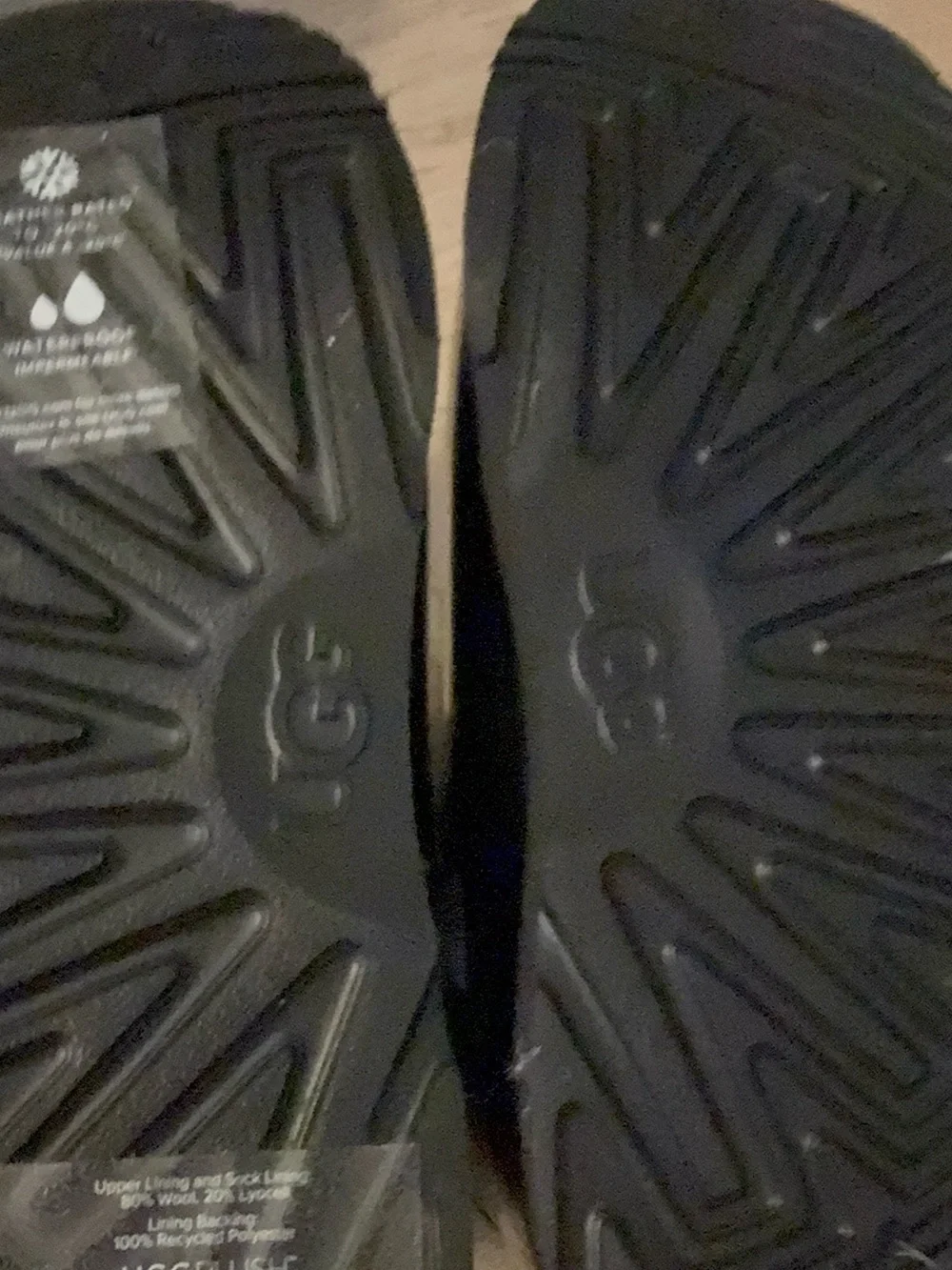 UGG Kids Black Gloss Short Rain Boots with White Logo